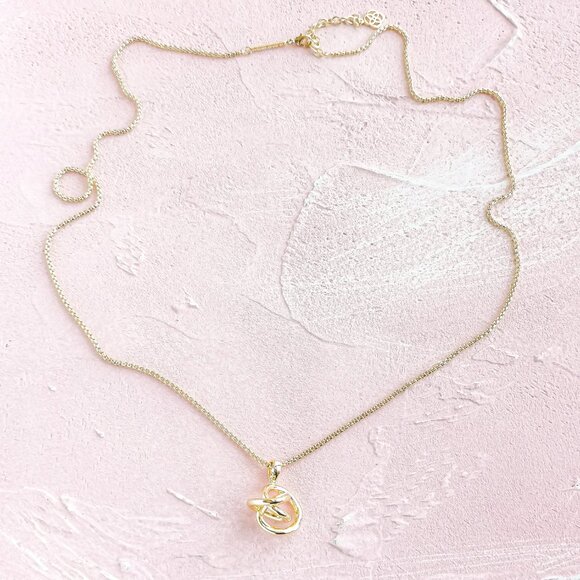 Kendra Scott Presleigh Love Knot Gold Necklace - Picture 2 of 3
